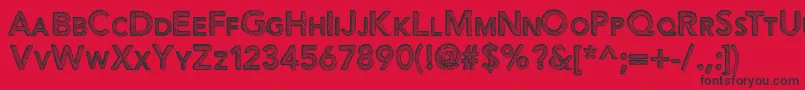 Figurativative Font – Black Fonts on Red Background