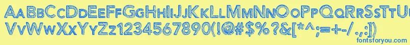 Figurativative Font – Blue Fonts on Yellow Background