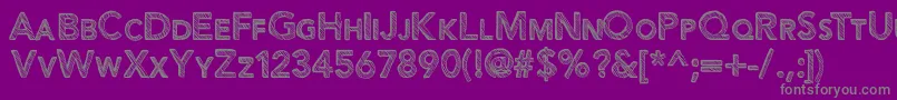 Figurativative-Schriftart – Graue Schriften auf violettem Hintergrund