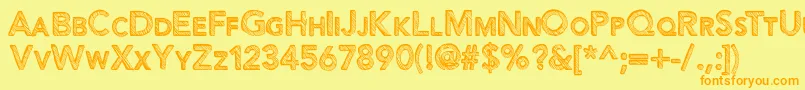 Figurativative Font – Orange Fonts on Yellow Background