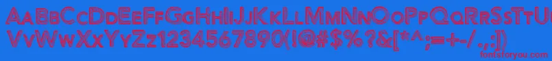 Figurativative Font – Red Fonts on Blue Background