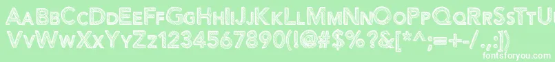 Figurativative Font – White Fonts on Green Background