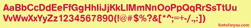 ArezzoRoundedDemi Font – Red Fonts on Yellow Background