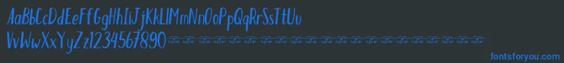 HumblefreeForPersonal-Schriftart – Blaue Schriften auf schwarzem Hintergrund
