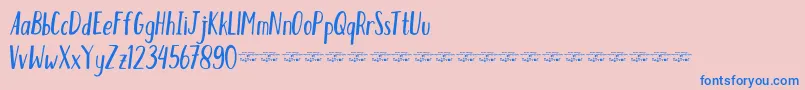 HumblefreeForPersonal-Schriftart – Blaue Schriften auf rosa Hintergrund