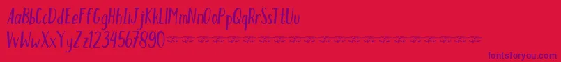 HumblefreeForPersonal Font – Purple Fonts on Red Background