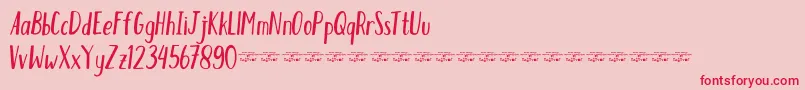 HumblefreeForPersonal-Schriftart – Rote Schriften auf rosa Hintergrund