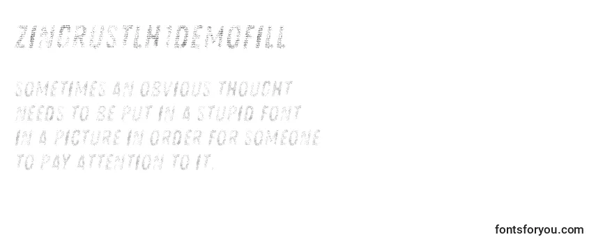 Review of the Zingrustlh1demoFill Font