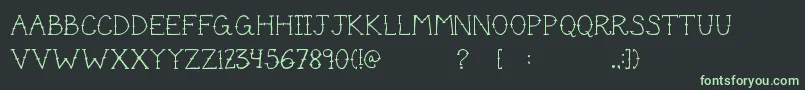 Cutetat-fontti – vihreät fontit mustalla taustalla