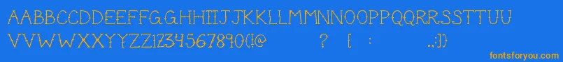 Cutetat Font – Orange Fonts on Blue Background