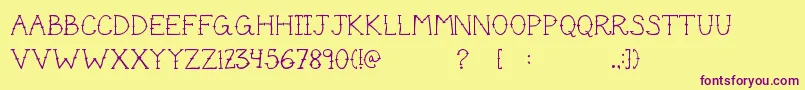 Cutetat Font – Purple Fonts on Yellow Background