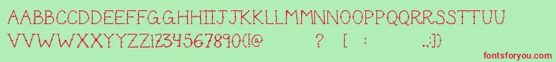 Cutetat Font – Red Fonts on Green Background