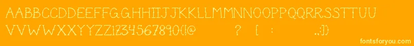 Cutetat-Schriftart – Gelbe Schriften auf orangefarbenem Hintergrund