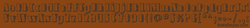 Avond09-Schriftart – Schwarze Schriften auf braunem Hintergrund