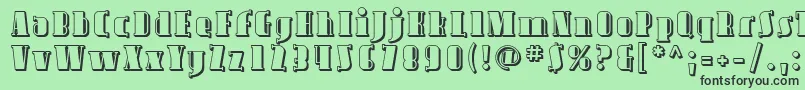 Avond09-fontti – mustat fontit vihreällä taustalla