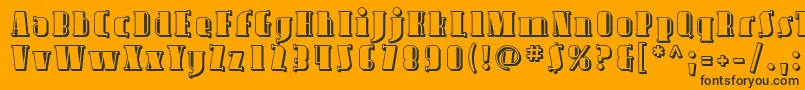 Avond09-fontti – mustat fontit oranssilla taustalla