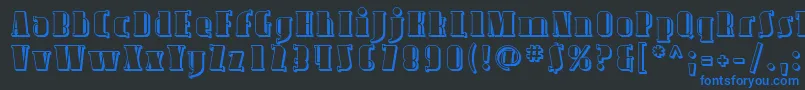 Avond09-fontti – siniset fontit mustalla taustalla