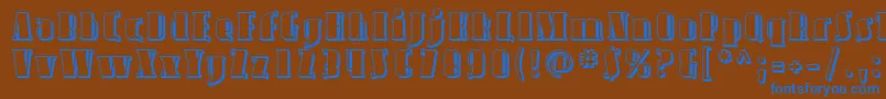 Avond09-fontti – siniset fontit ruskealla taustalla