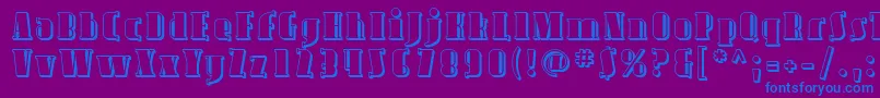 フォントAvond09 – 紫色の背景に青い文字