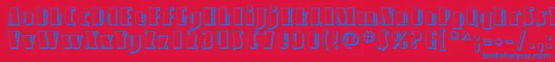 Avond09-fontti – siniset fontit punaisella taustalla