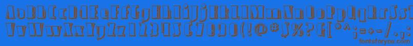 Avond09 Font – Brown Fonts on Blue Background