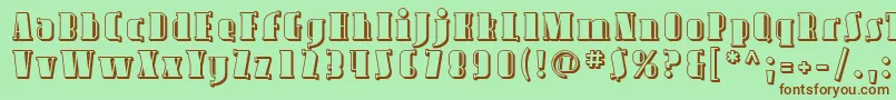 Avond09-fontti – ruskeat fontit vihreällä taustalla