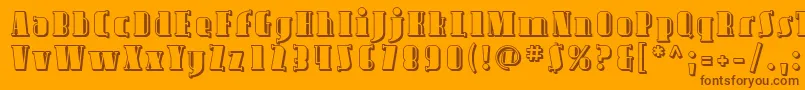 Avond09-Schriftart – Braune Schriften auf orangefarbenem Hintergrund