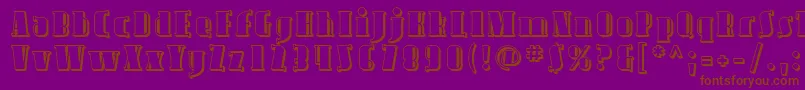 Avond09-fontti – ruskeat fontit violetilla taustalla