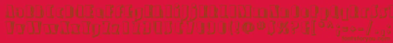 Avond09-fontti – ruskeat fontit punaisella taustalla