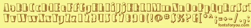 Шрифт Avond09 – коричневые шрифты на жёлтом фоне