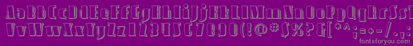 Avond09-fontti – harmaat kirjasimet violetilla taustalla