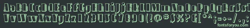 Avond09-fontti – vihreät fontit mustalla taustalla