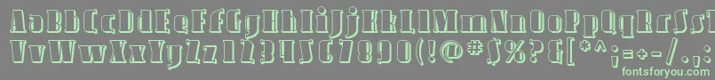 Avond09-fontti – vihreät fontit harmaalla taustalla
