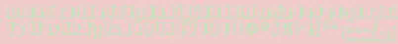 Avond09-fontti – vihreät fontit vaaleanpunaisella taustalla