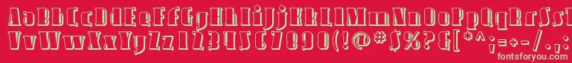 Avond09-fontti – vihreät fontit punaisella taustalla