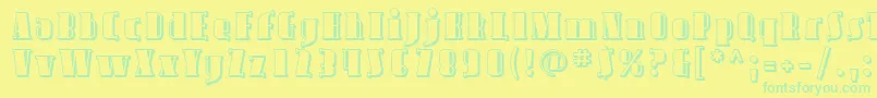 Avond09 Font – Green Fonts on Yellow Background