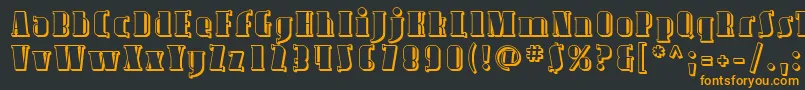 フォントAvond09 – 黒い背景にオレンジの文字