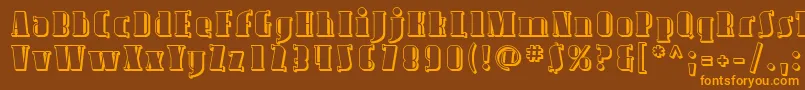 Avond09-Schriftart – Orangefarbene Schriften auf braunem Hintergrund