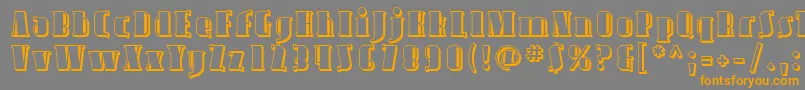 フォントAvond09 – オレンジの文字は灰色の背景にあります。