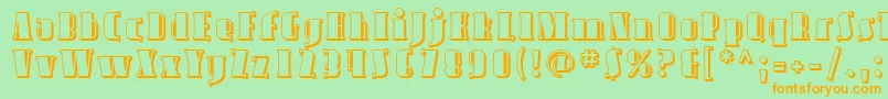 Avond09 Font – Orange Fonts on Green Background