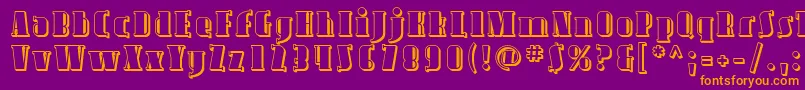 Avond09-Schriftart – Orangefarbene Schriften auf violettem Hintergrund