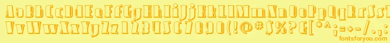 Avond09-Schriftart – Orangefarbene Schriften auf gelbem Hintergrund