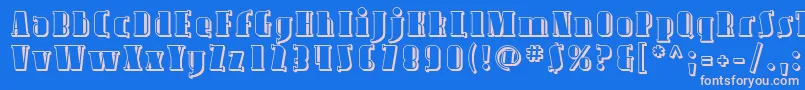 Avond09-fontti – vaaleanpunaiset fontit sinisellä taustalla
