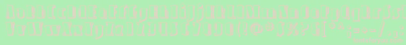 Avond09-fontti – vaaleanpunaiset fontit vihreällä taustalla