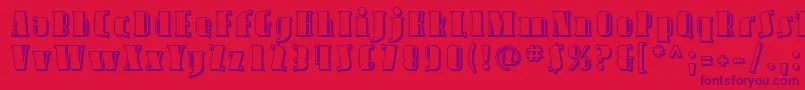 Avond09-fontti – violetit fontit punaisella taustalla