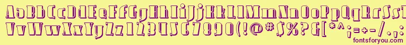 Avond09 Font – Purple Fonts on Yellow Background