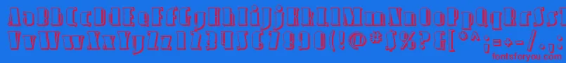 Avond09-fontti – punaiset fontit sinisellä taustalla