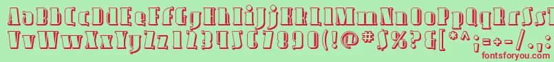 Avond09 Font – Red Fonts on Green Background