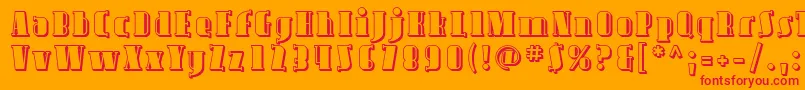 Avond09-fontti – punaiset fontit oranssilla taustalla
