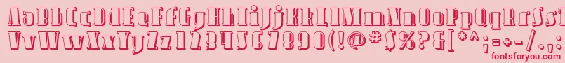 フォントAvond09 – ピンクの背景に赤い文字